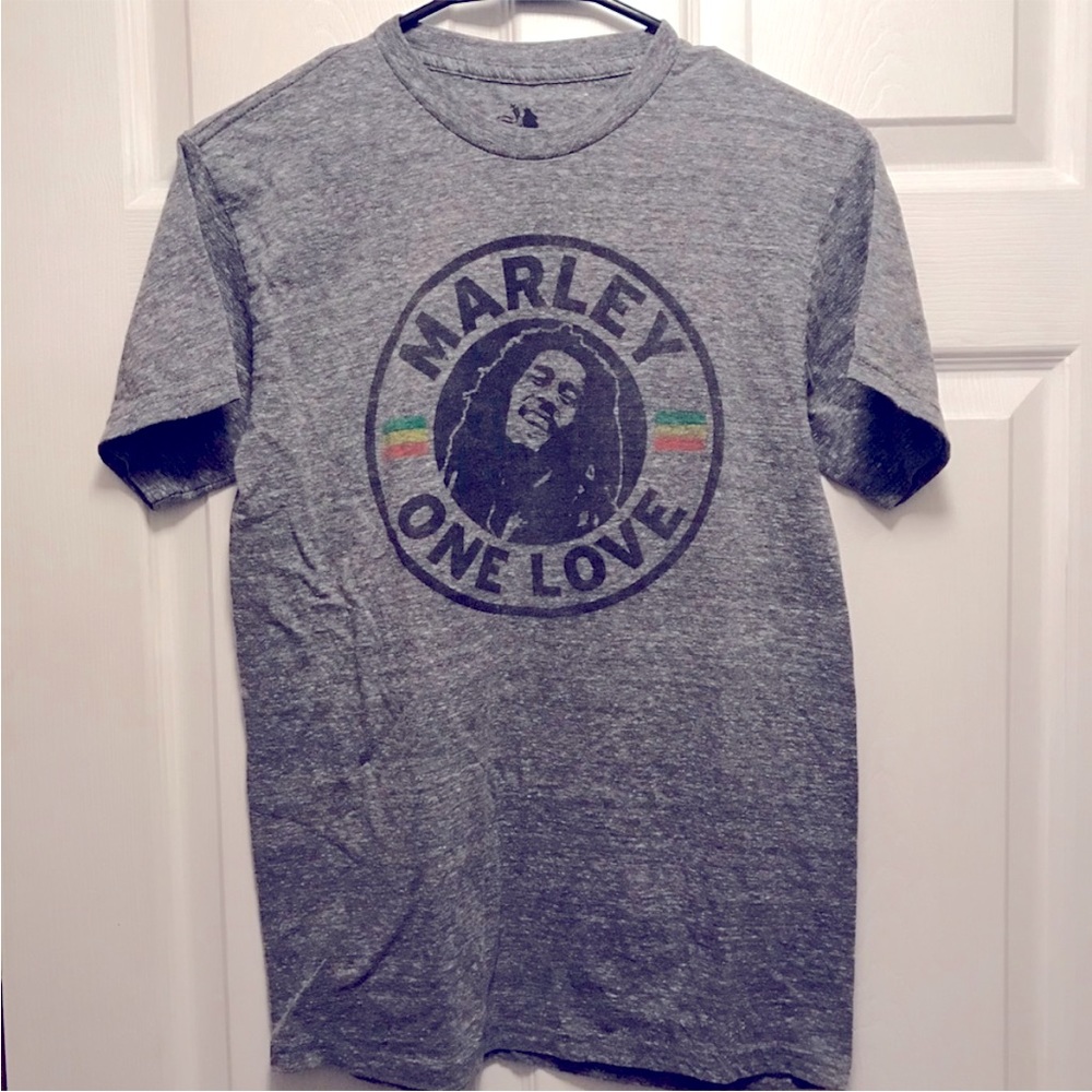 Bob Marley One Love Shirt Gray Size S